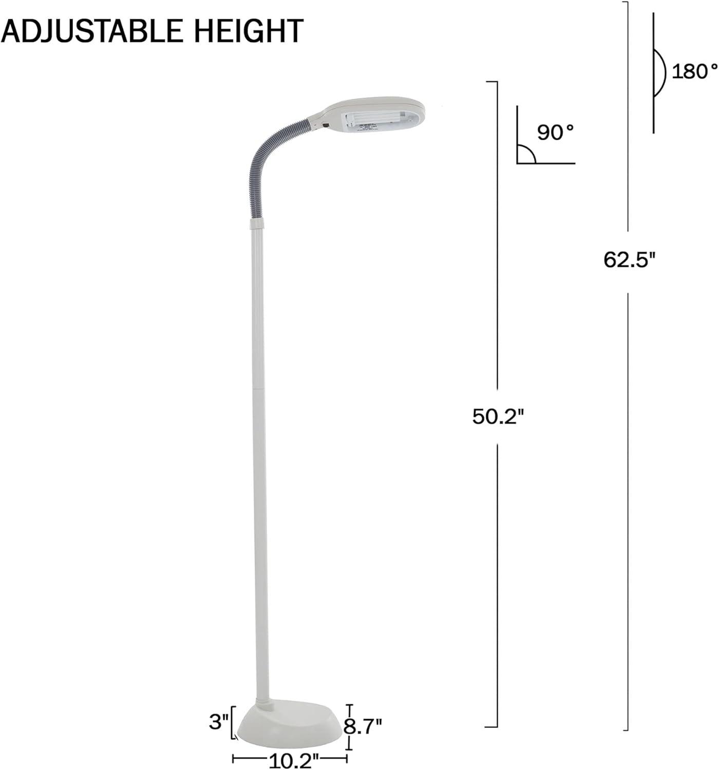 imageBedford Home Floor Lamp Full Spectrum Natural Sunlight Lamp with Bendable Neck Reading Craft Studying and Esthetician Light BeigeWhite