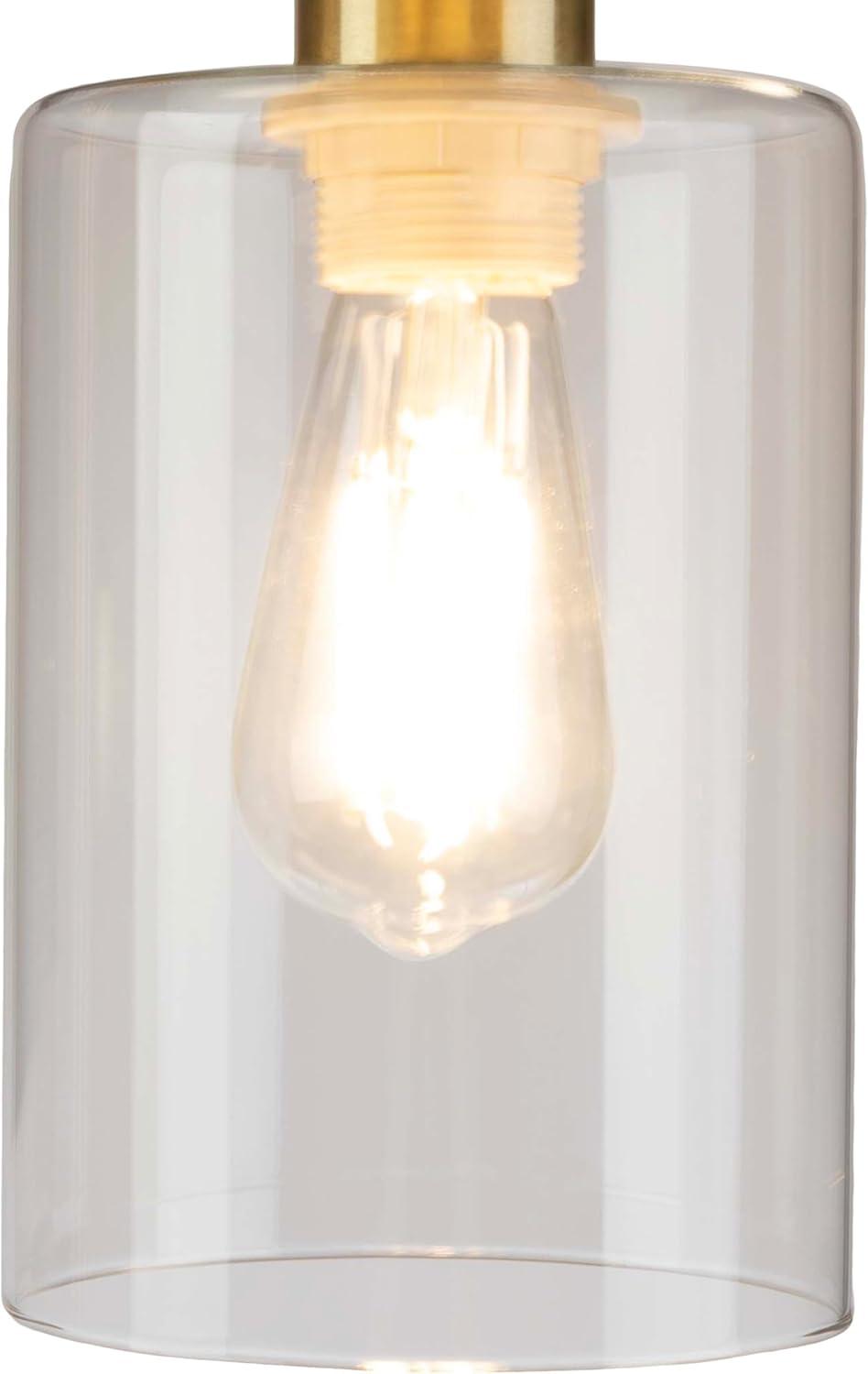 imageLavish Home Floor Lamp 65InchTall Modern Floor Lamp with Glass Shade and LED Edison Bulb Bedroom Home Office or Living Room Decor GoldGold