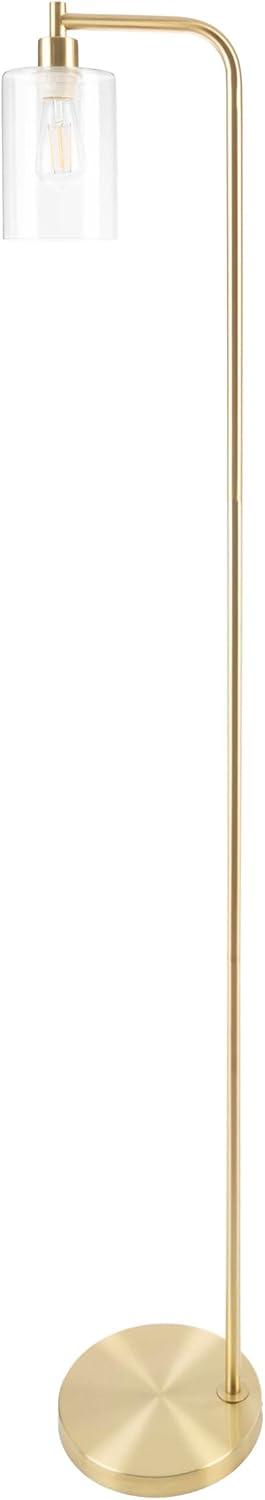 imageLavish Home Floor Lamp 65InchTall Modern Floor Lamp with Glass Shade and LED Edison Bulb Bedroom Home Office or Living Room Decor GoldGold