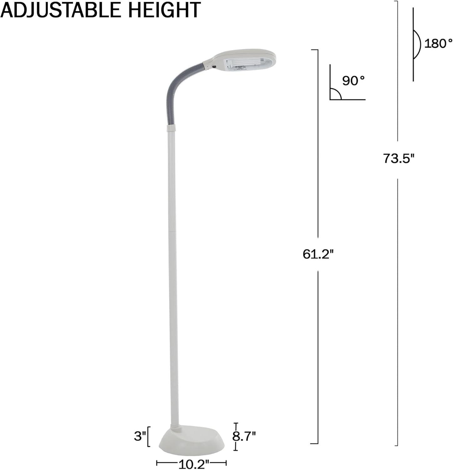 imageLavish Home Floor Lamp Full Spectrum Natural Sunlight Lamp with Bendable Neck Reading Craft Studying and Esthetician Light Beige