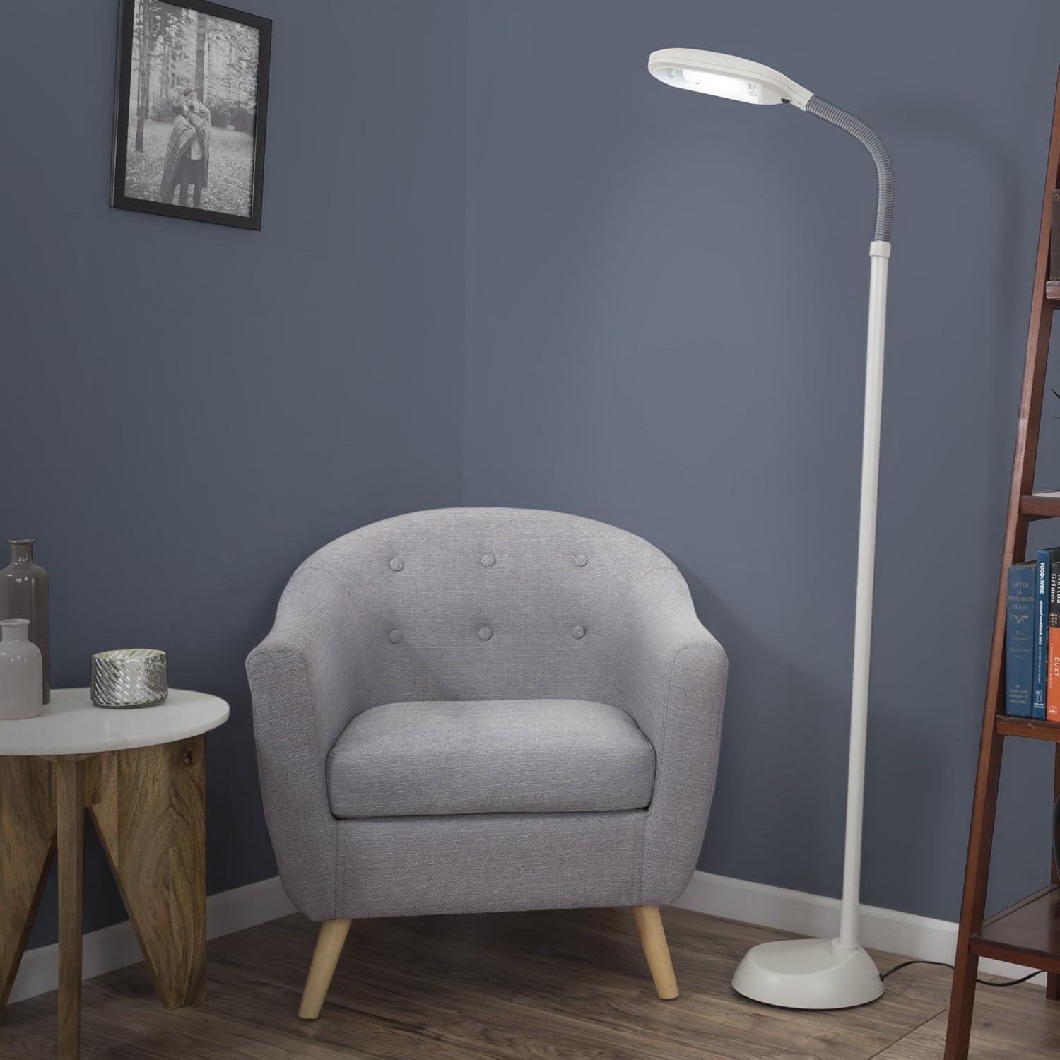imageLavish Home Floor Lamp Full Spectrum Natural Sunlight Lamp with Bendable Neck Reading Craft Studying and Esthetician Light Beige