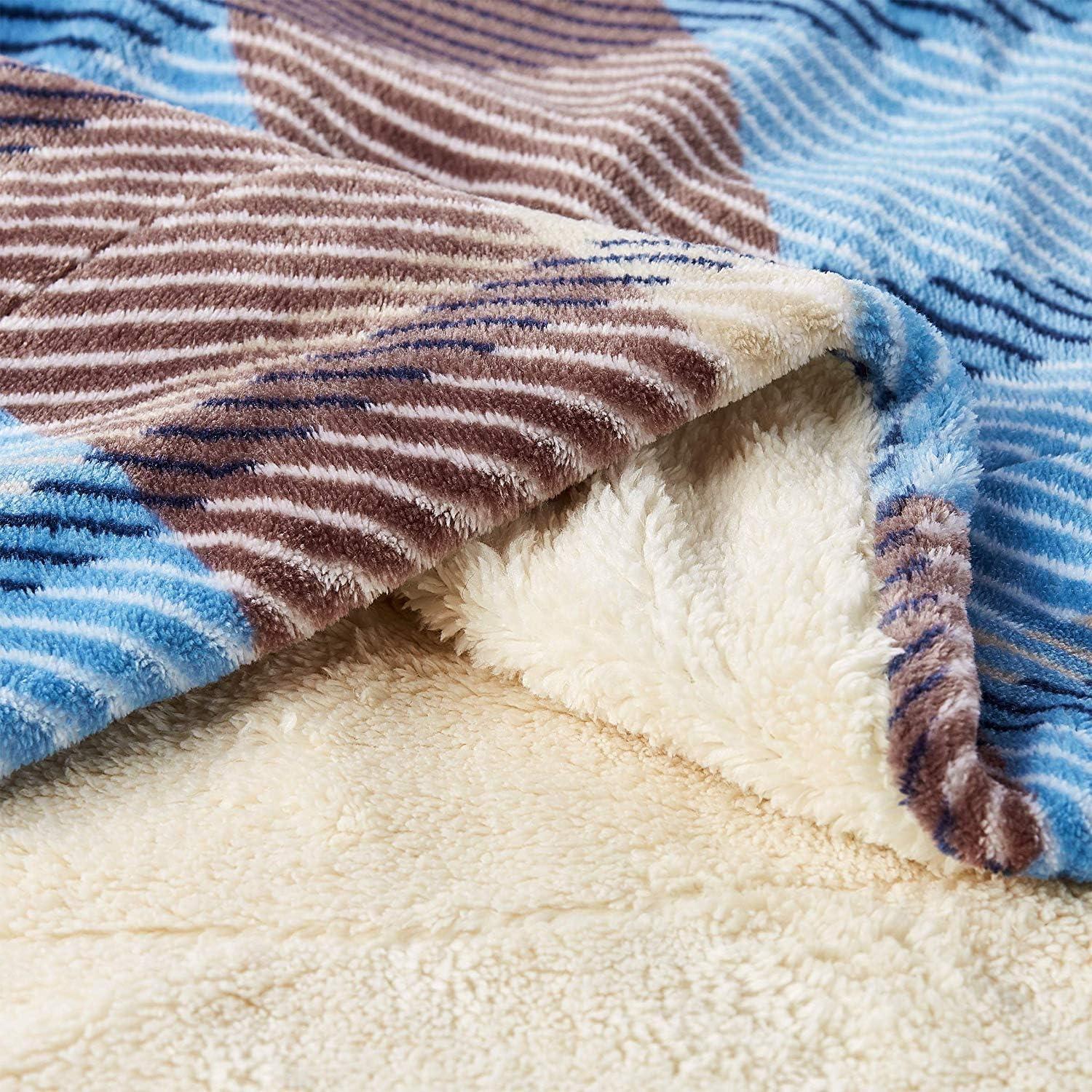 imagePoly Fleece Sherpa Throw Oversized Plush Woven Polyester Couch Blanket Breathable and Machine Washable by Lavish Home PinkPurple PlaidHorizon