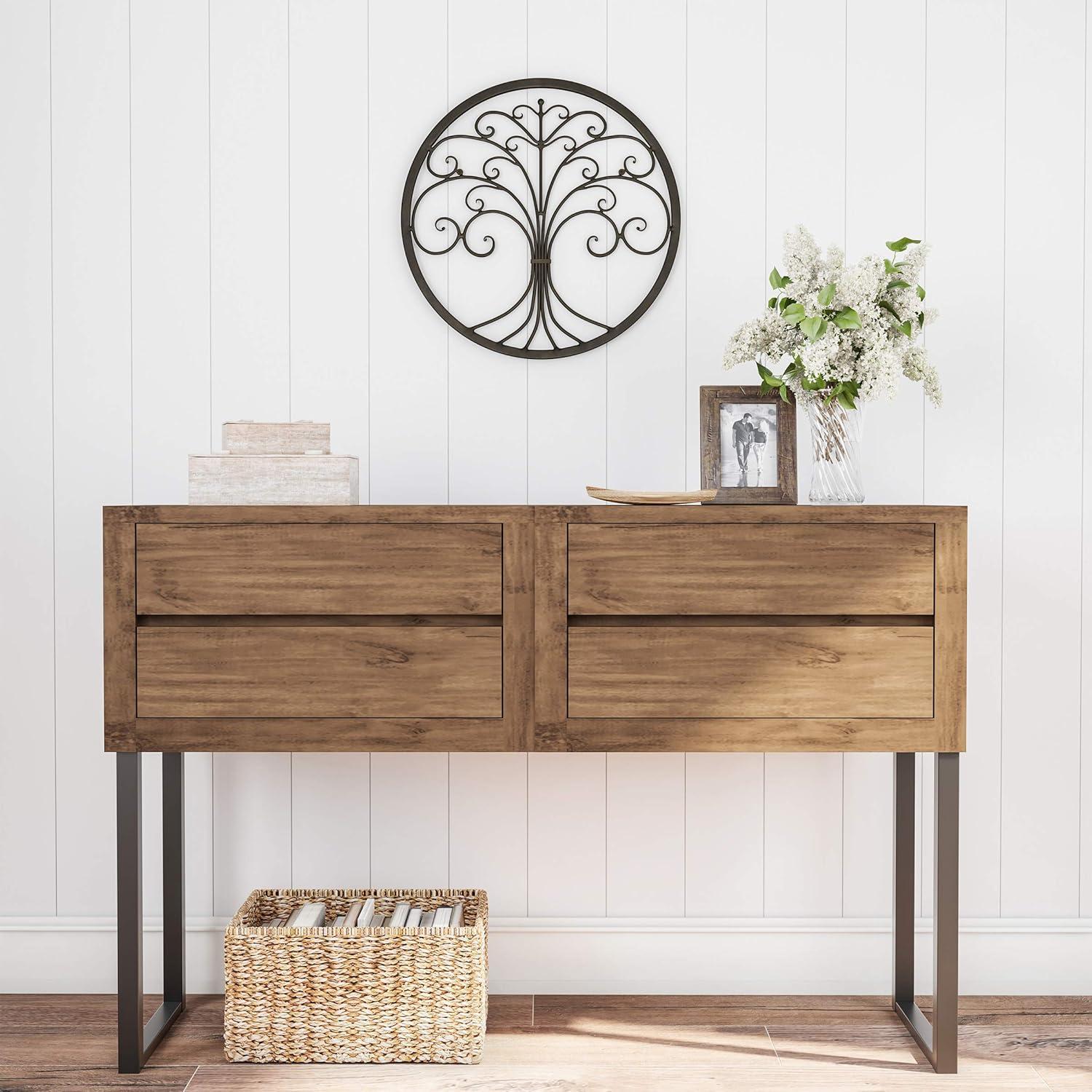 imageWall Dcor Iron Metal Tree of Life Modern Wall Sculpture Art Round for Living Room Bedroom or Kitchen by Lavish Home Brown