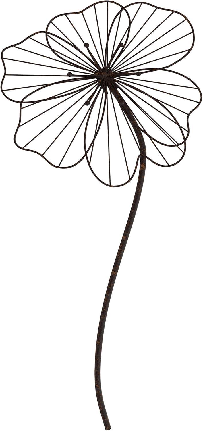 imageWall Decor Metal Layered Wire Flower Sculpture Contemporary Hanging Accent for Living Room Bedroom Entryway or Kitchen by Lavish Home Brown