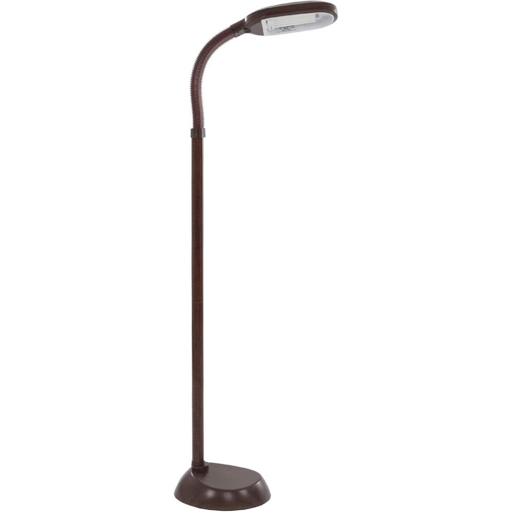 imageLavish Home 721438 Full Spectrum Natural Sunlight Floor Lamp with Bendable NeckReading Craft Studying and Esthetician Light 625quot BrownBrown