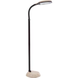 Bedford Home Floor Lamp – Full Spectrum Natural Sunlight Lamp with Bendable Neck – Reading, Craft, Studying, and Esthetician Light (Beige)(Light Wood Grain)
