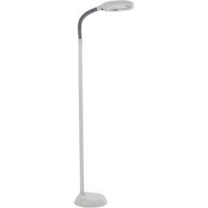 Bedford Home Floor Lamp – Full Spectrum Natural Sunlight Lamp with Bendable Neck – Reading, Craft, Studying, and Esthetician Light (Beige)(White)