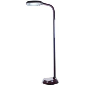 Bedford Home Floor Lamp – Full Spectrum Natural Sunlight Lamp with Bendable Neck – Reading, Craft, Studying, and Esthetician Light (Beige)(Wood Grain)