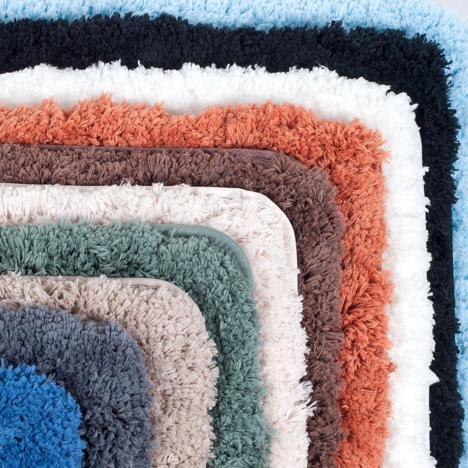 image3Piece Bathroom Rug Set NonSlip Bath Mat Set with Bath Rug Contour Mat and Toilet Lid Cover Machine Washable Mats by Lavish Home BlackTaupe