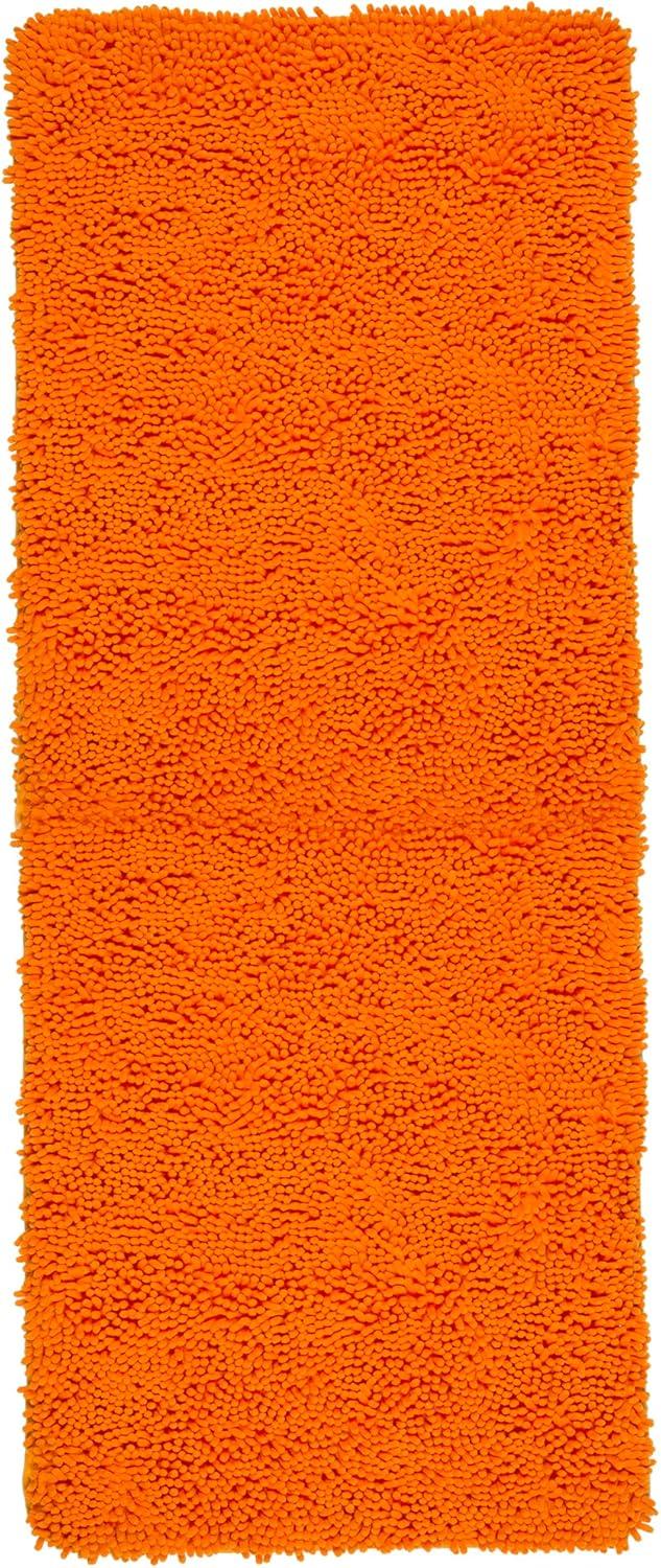 imageBath Mat 58x24Inch Bathroom Runner with NonSlip Backing Absorbent HighPile Chenille Memory Foam Bathroom Rug by Lavish Home WhiteOrange
