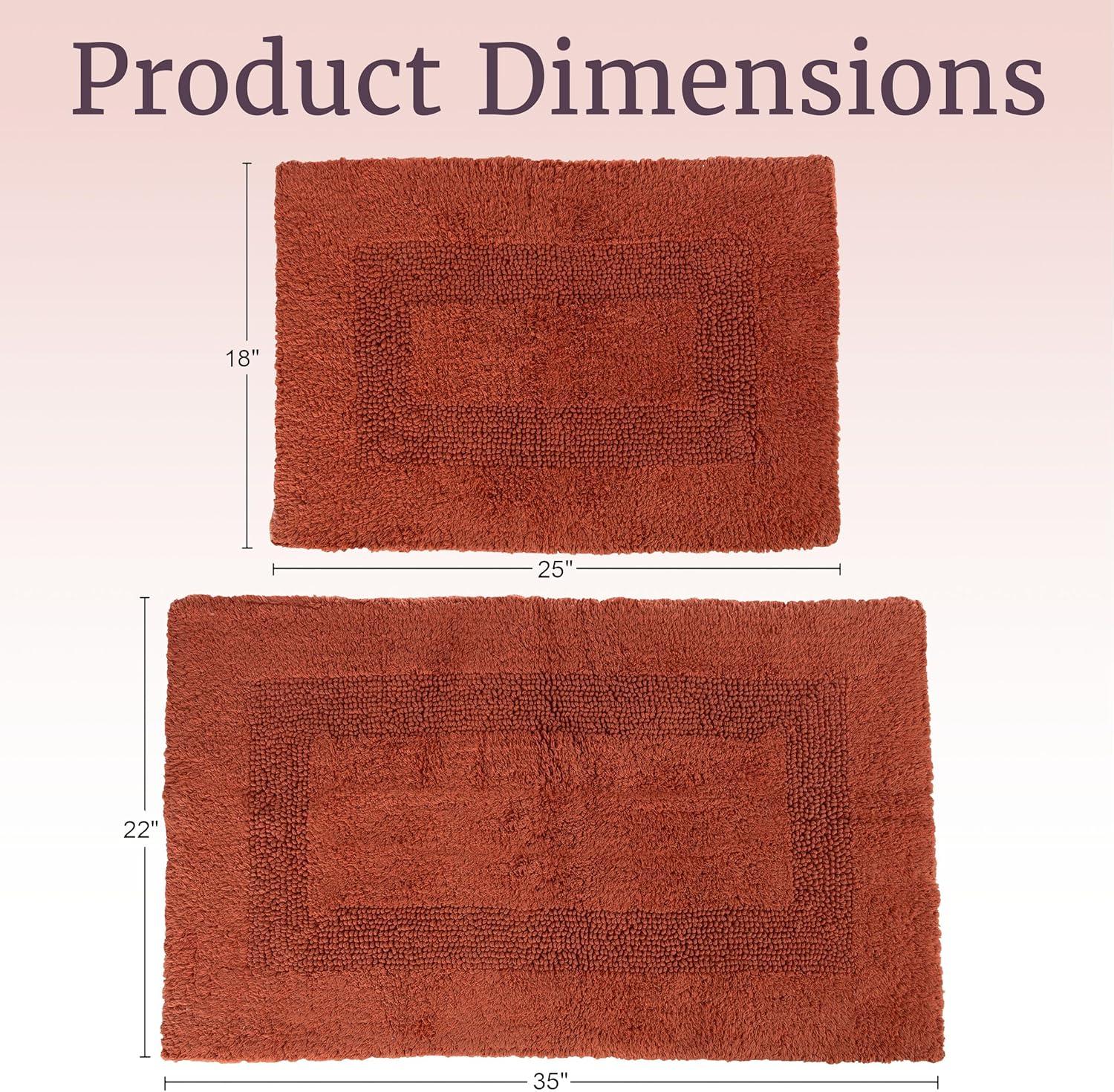 imageBathroom Rugs 2Piece Cotton Bathroom Mat Set Machine Washable Bath Mats for Washroom Kitchen or Laundry Room by Lavish Home TaupeBrick