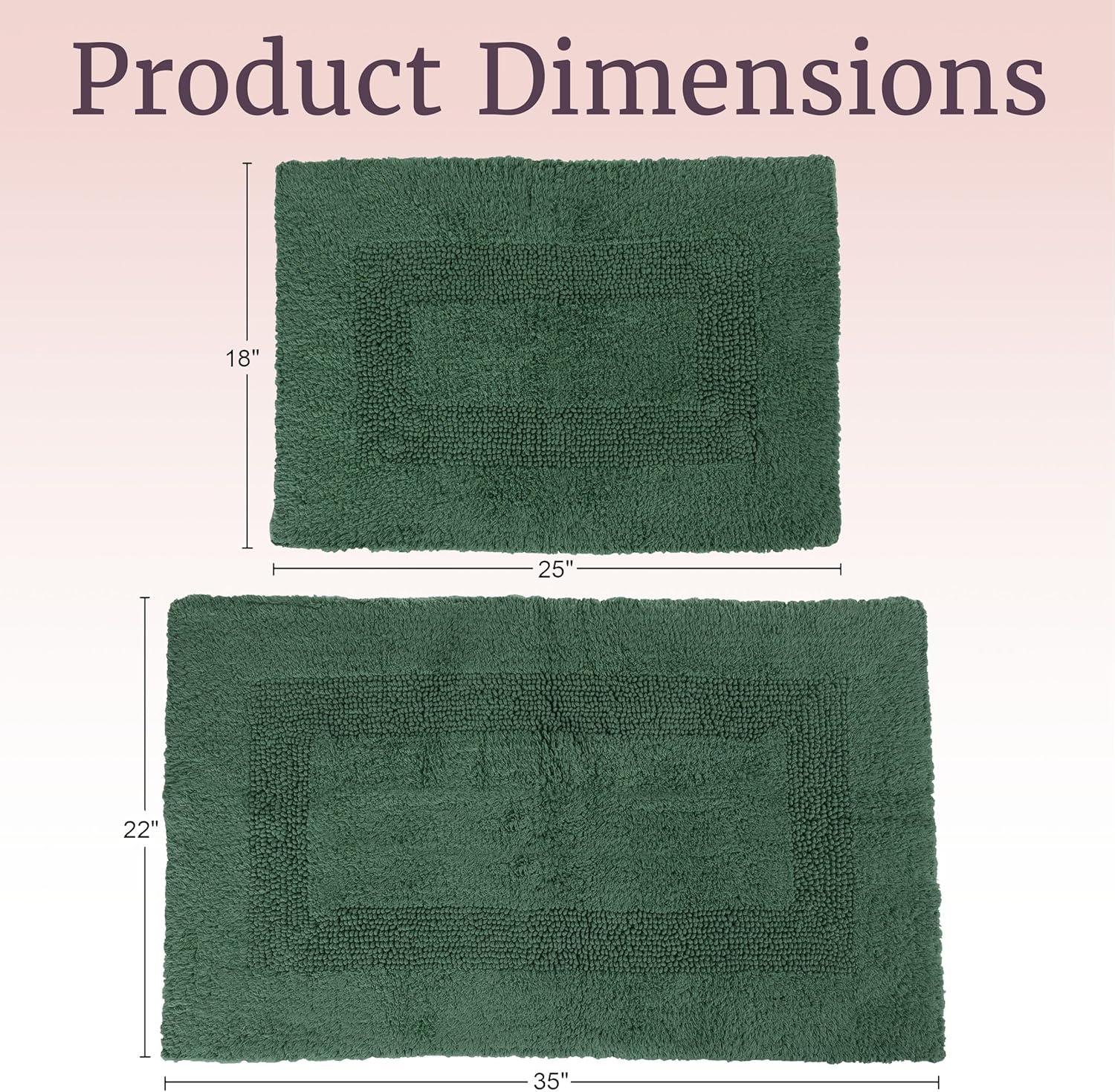 imageBathroom Rugs 2Piece Cotton Bathroom Mat Set Machine Washable Bath Mats for Washroom Kitchen or Laundry Room by Lavish Home TaupeGreen