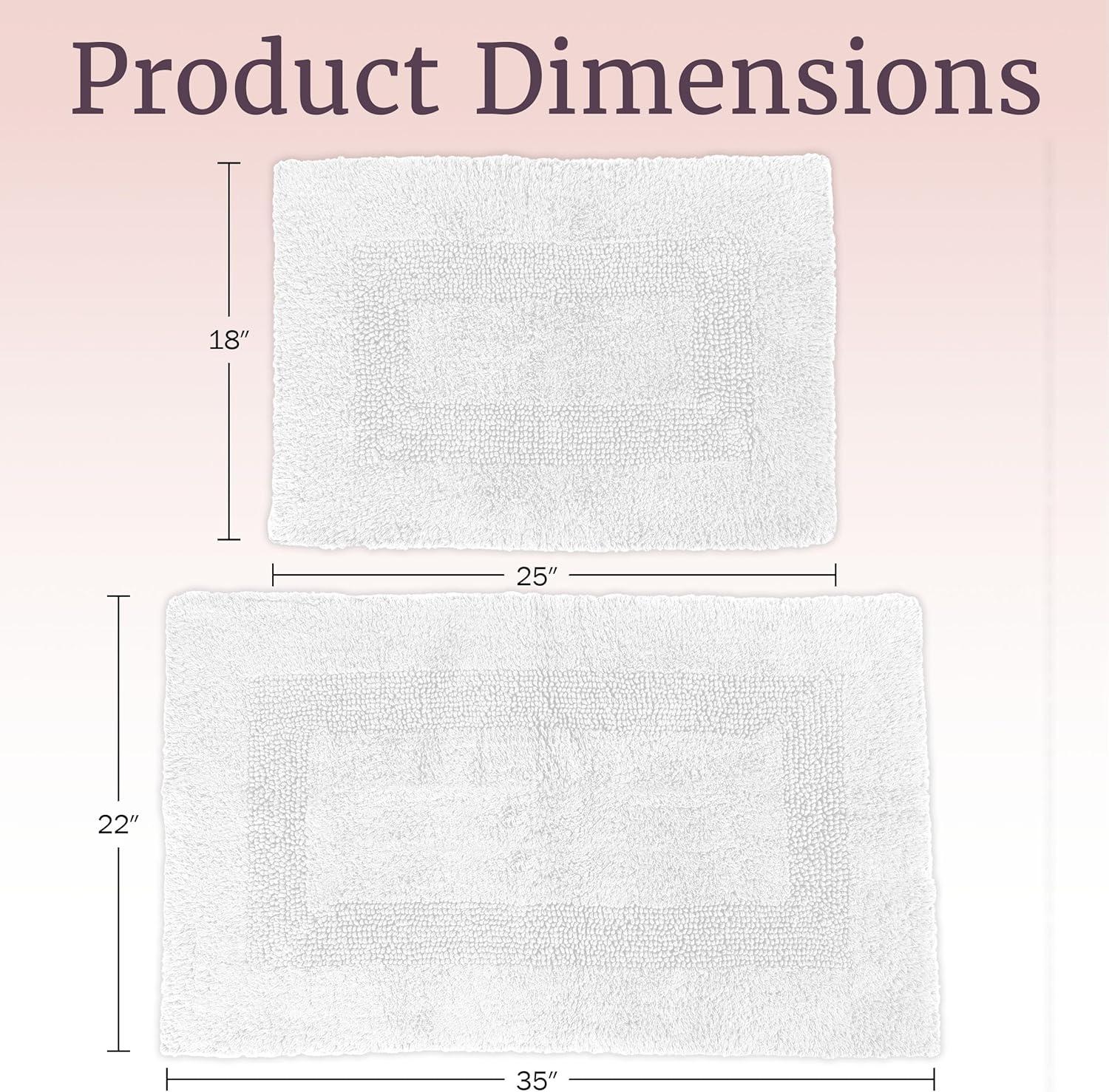 imageBathroom Rugs 2Piece Cotton Bathroom Mat Set Machine Washable Bath Mats for Washroom Kitchen or Laundry Room by Lavish Home TaupeWhite