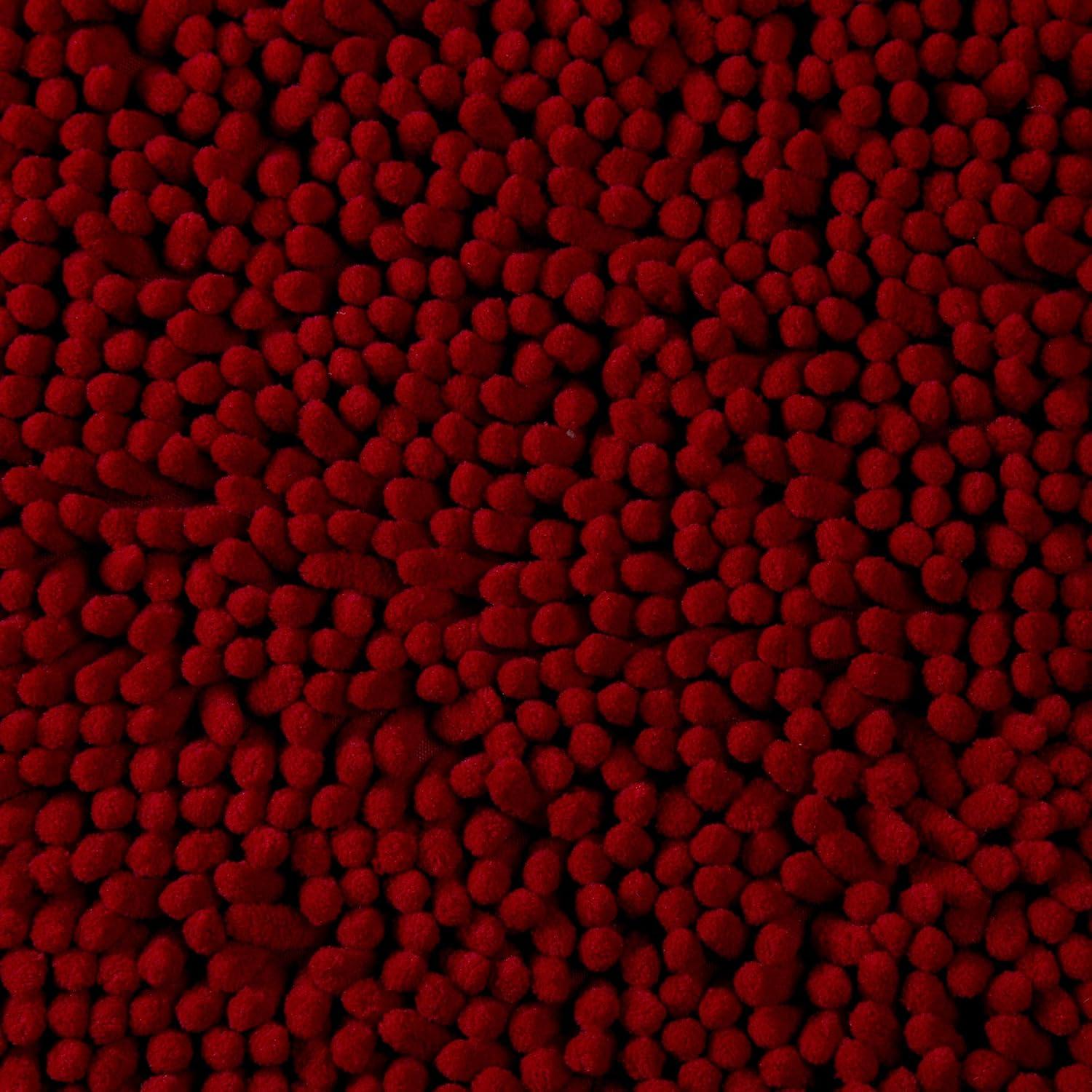 imageLavish Home 2 Piece Memory Foam Shag Bath Mat Set Burgundy