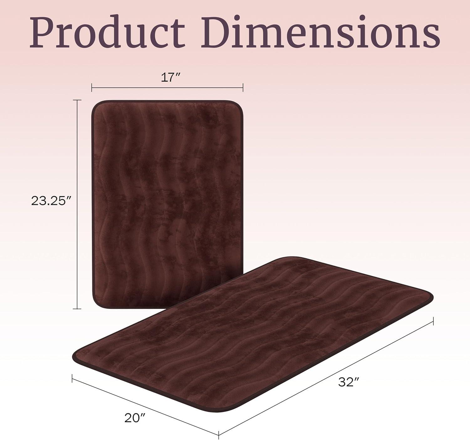 imageLavish Home 2Piece Memory Foam Bath Mat Set OffWhiteChocolate