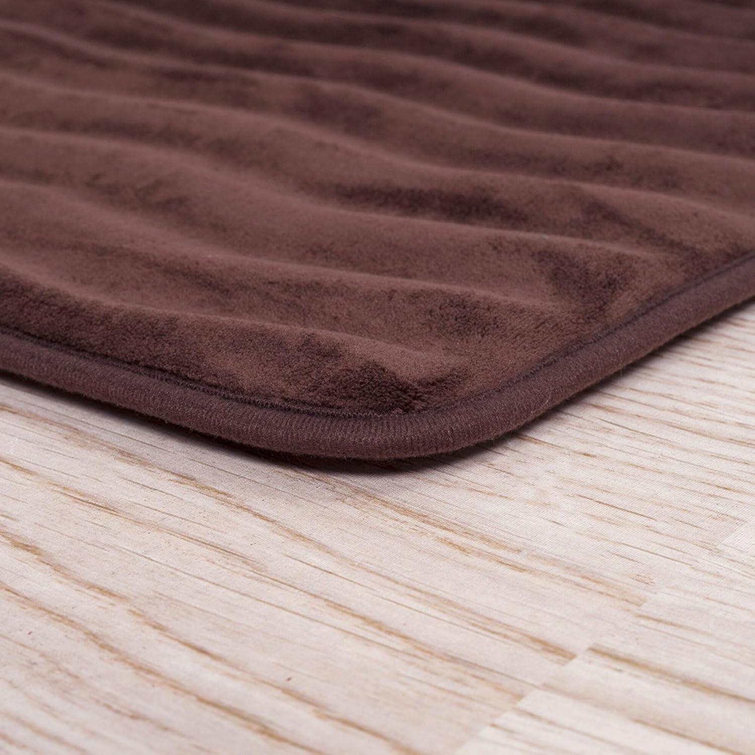 imageLavish Home 2Piece Memory Foam Bath Mat Set OffWhiteChocolate