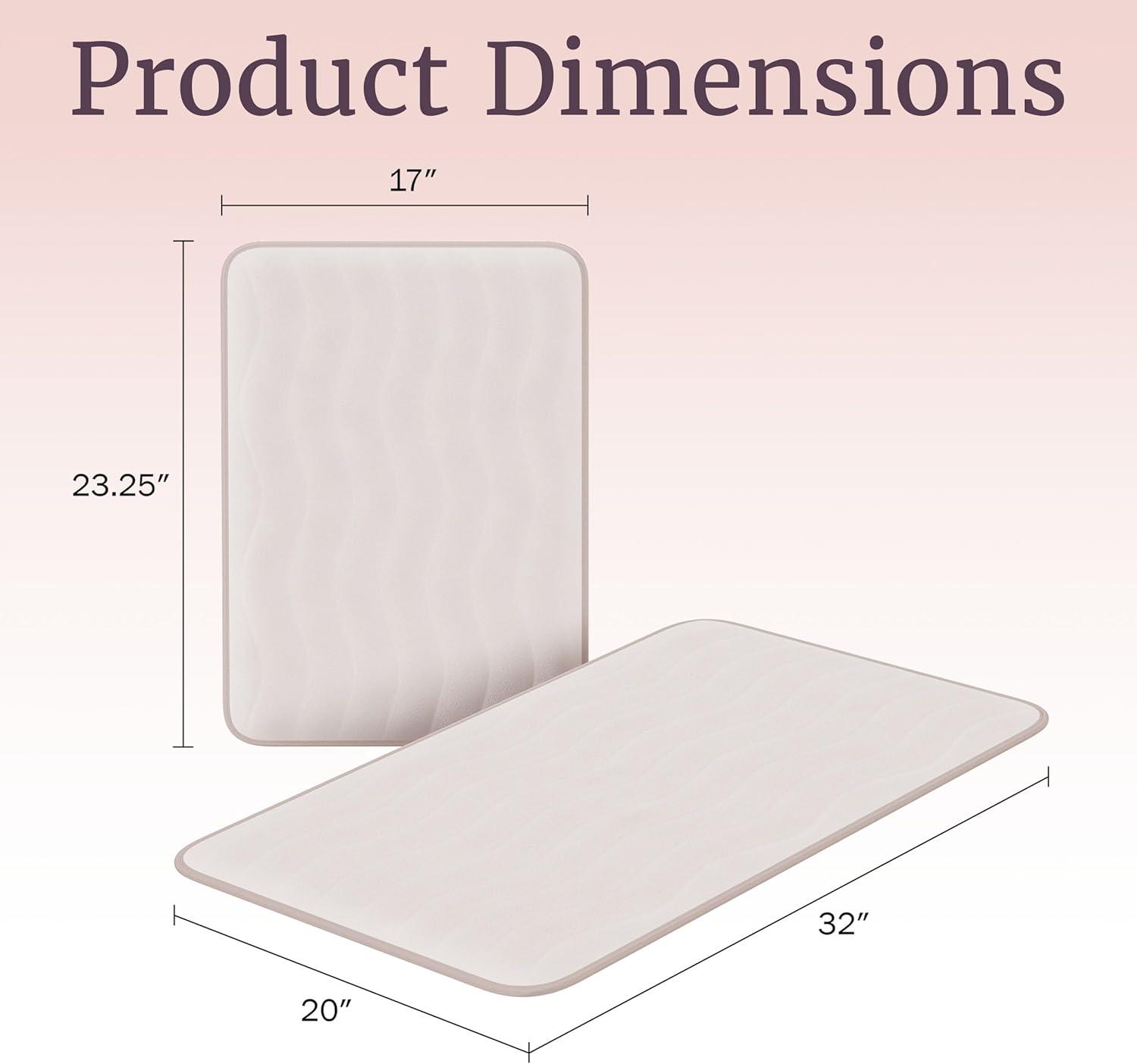 imageLavish Home 2Piece Memory Foam Bath Mat Set OffWhiteIvory
