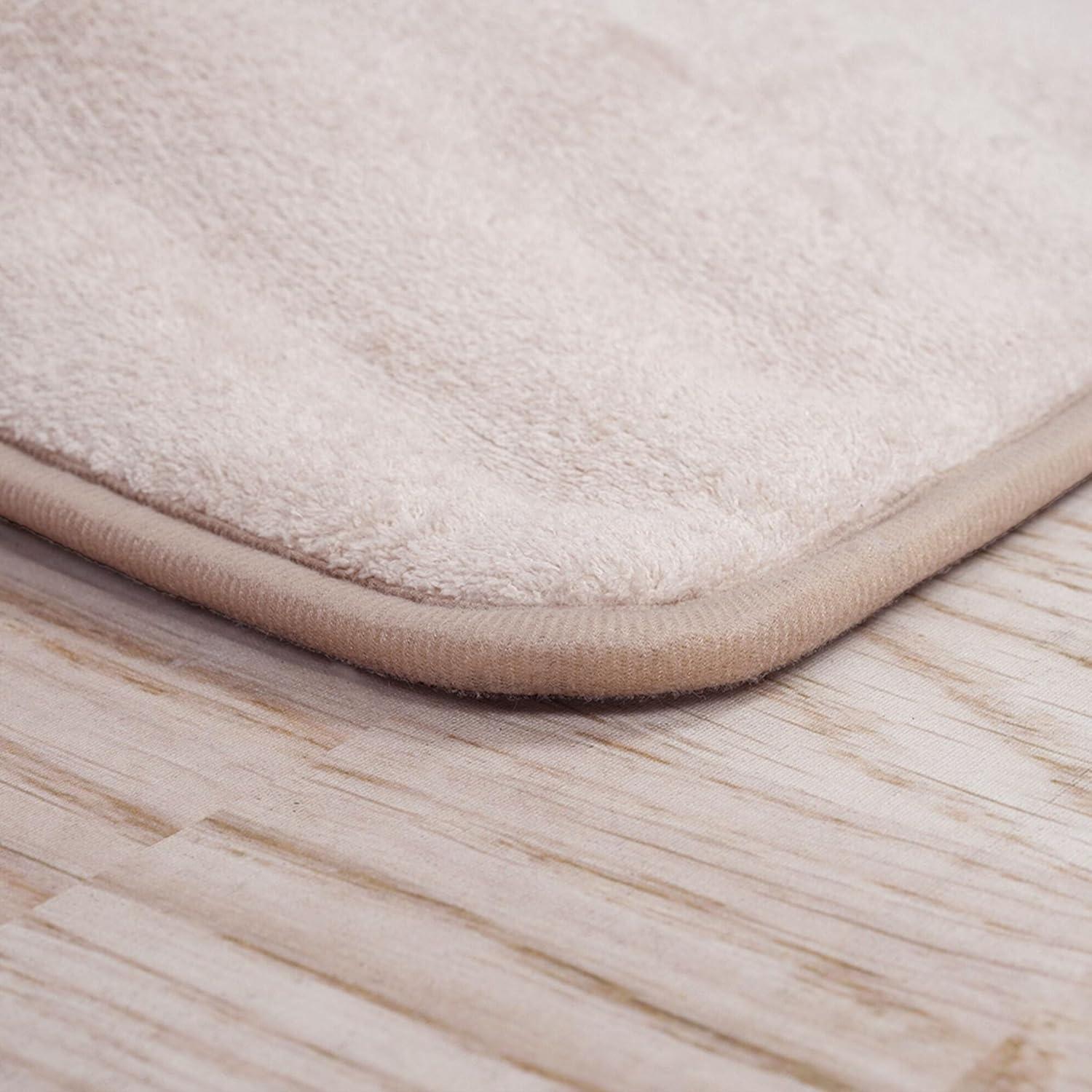 imageLavish Home 2Piece Memory Foam Bath Mat Set OffWhiteIvory