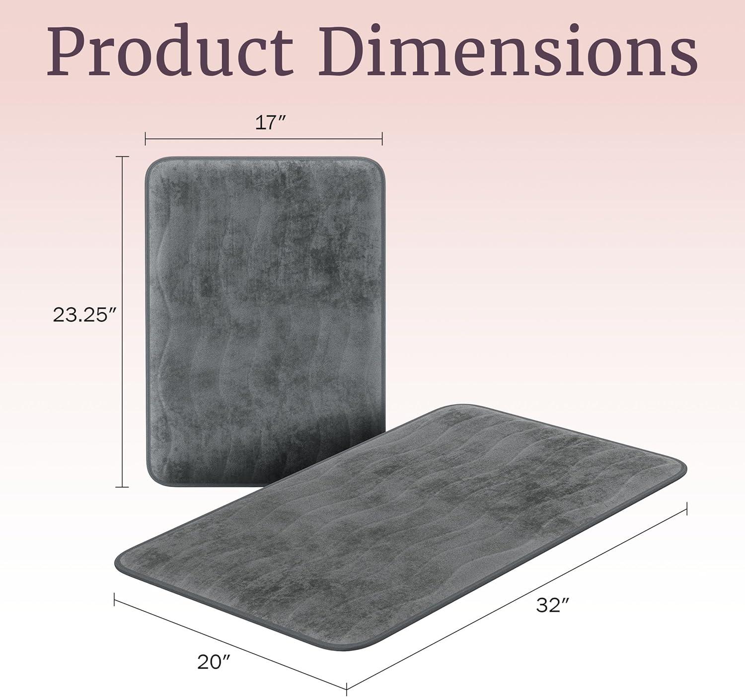 imageLavish Home 2Piece Memory Foam Bath Mat Set OffWhitePlatinum