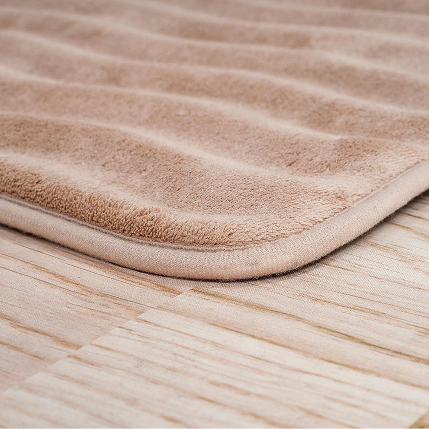 imageLavish Home 2Piece Memory Foam Bath Mat Set OffWhiteTaupe
