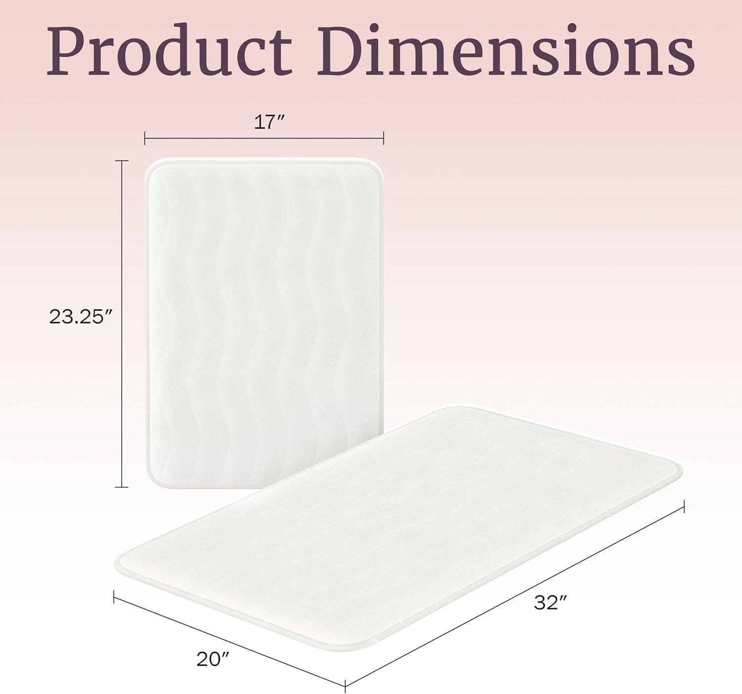 imageLavish Home 2Piece Memory Foam Bath Mat Set OffWhiteWhite