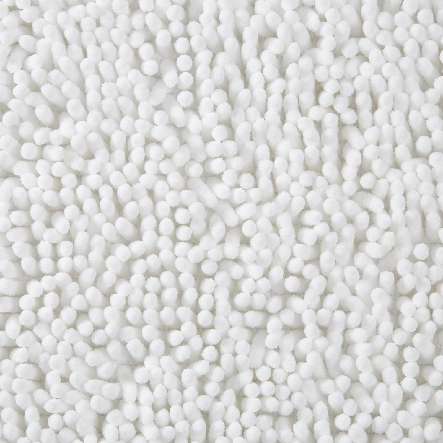 imageLavish Home Memory Foam Shag Bath Mat 24x58 White