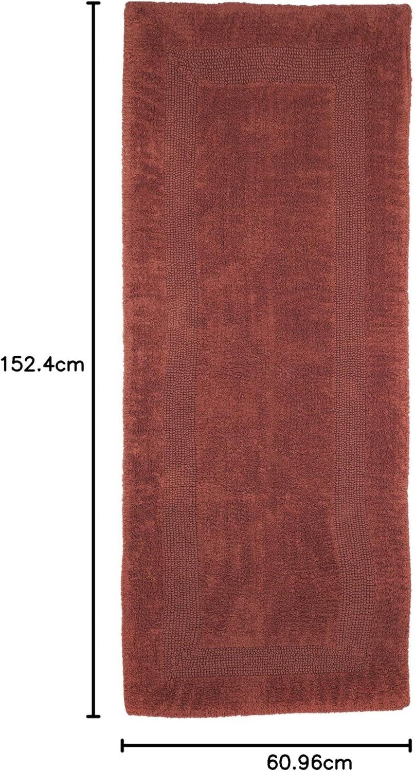 imageLavish Home Reversible Long Bath Mat 60x24Inch Plush Cotton Bathroom Runner Machine Washable Bath Mats for Bathroom Kitchen or Laundry Room BlueBrick