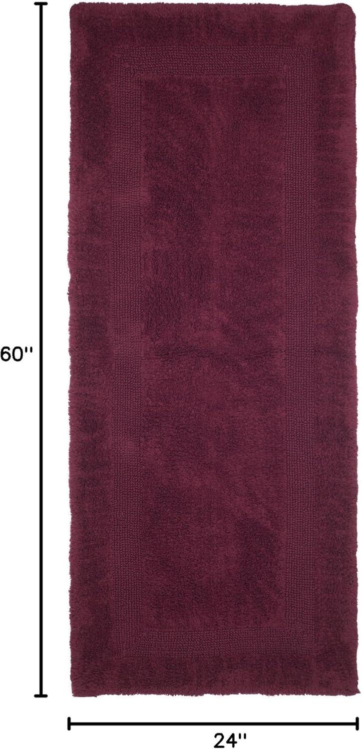 imageLavish Home Reversible Long Bath Mat 60x24Inch Plush Cotton Bathroom Runner Machine Washable Bath Mats for Bathroom Kitchen or Laundry Room BlueBurgundy