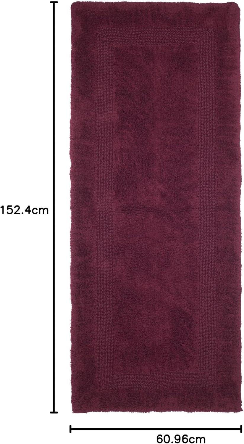 imageLavish Home Reversible Long Bath Mat 60x24Inch Plush Cotton Bathroom Runner Machine Washable Bath Mats for Bathroom Kitchen or Laundry Room BlueBurgundy