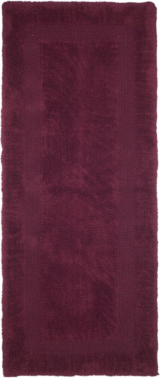 imageLavish Home Reversible Long Bath Mat 60x24Inch Plush Cotton Bathroom Runner Machine Washable Bath Mats for Bathroom Kitchen or Laundry Room BlueBurgundy