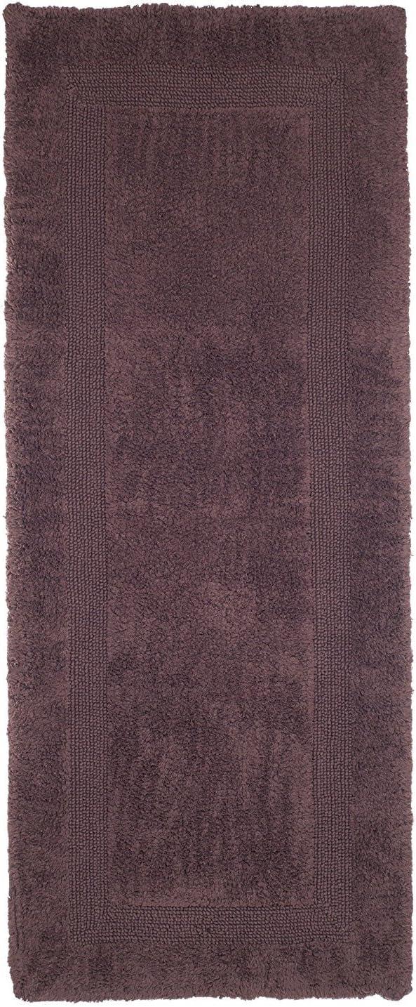 imageLavish Home Reversible Long Bath Mat 60x24Inch Plush Cotton Bathroom Runner Machine Washable Bath Mats for Bathroom Kitchen or Laundry Room BlueChocolate