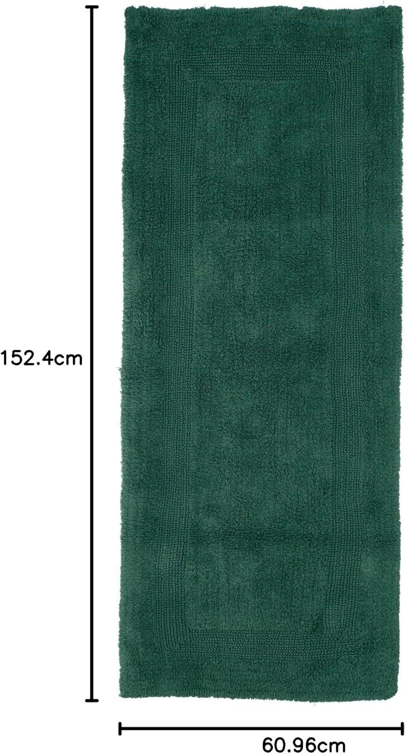 imageLavish Home Reversible Long Bath Mat 60x24Inch Plush Cotton Bathroom Runner Machine Washable Bath Mats for Bathroom Kitchen or Laundry Room BlueGreen
