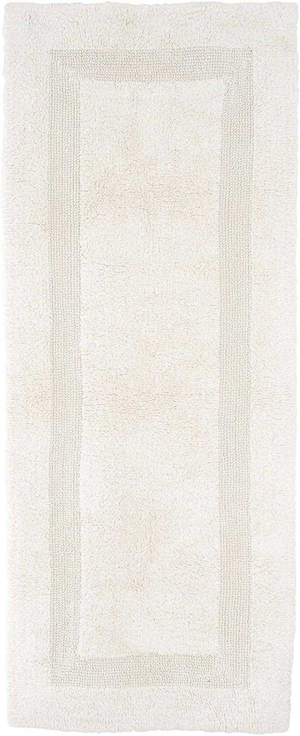imageLavish Home Reversible Long Bath Mat 60x24Inch Plush Cotton Bathroom Runner Machine Washable Bath Mats for Bathroom Kitchen or Laundry Room BlueIvory