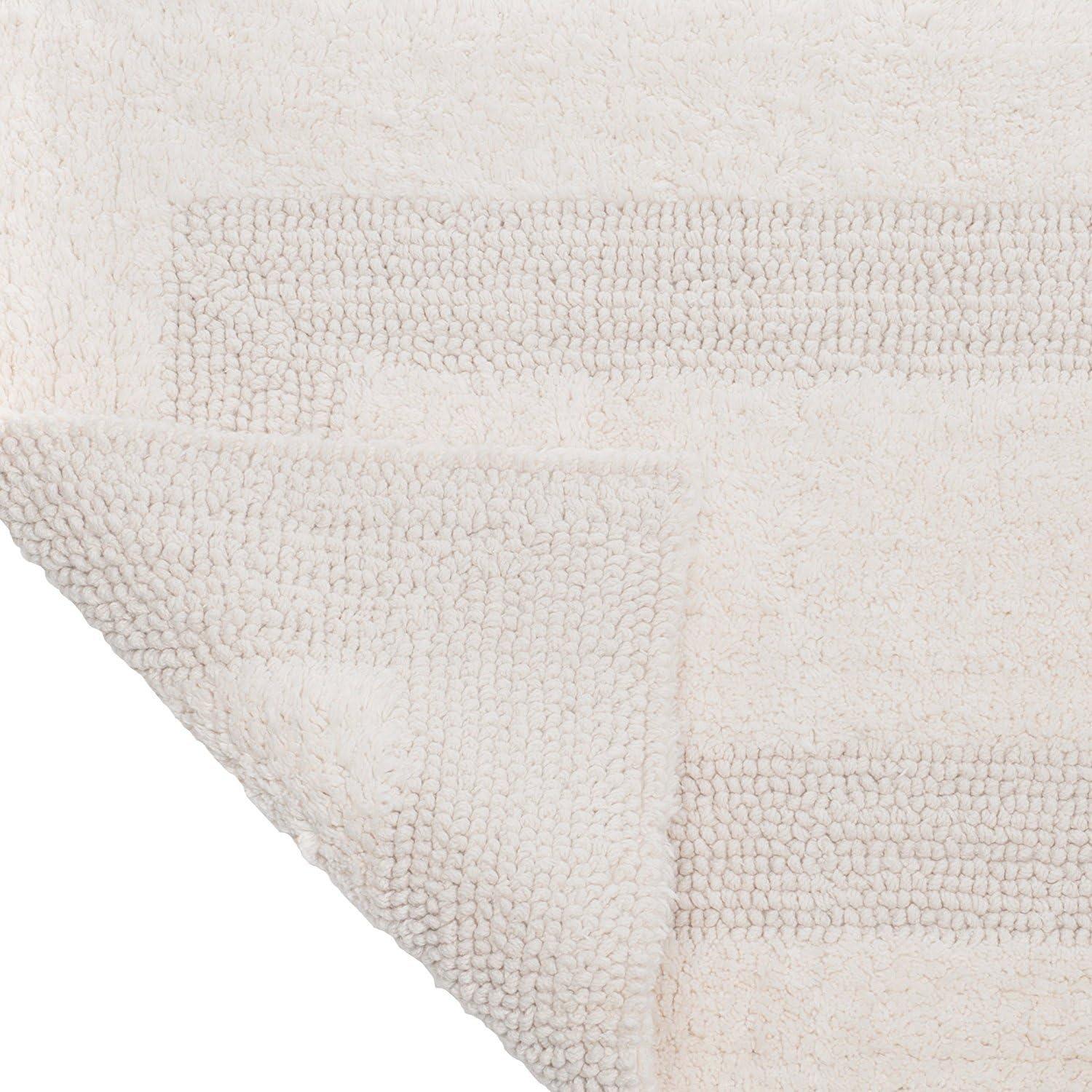 imageLavish Home Reversible Long Bath Mat 60x24Inch Plush Cotton Bathroom Runner Machine Washable Bath Mats for Bathroom Kitchen or Laundry Room BlueIvory