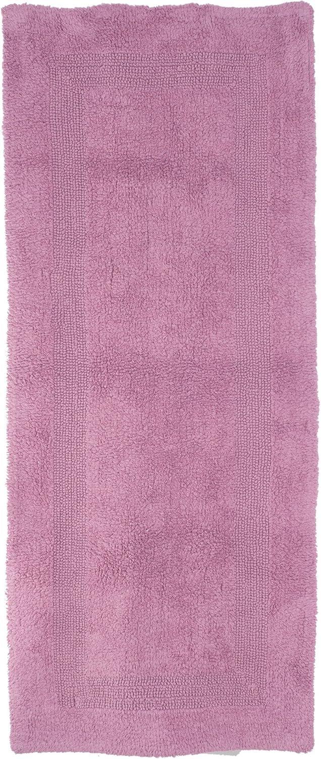 imageLavish Home Reversible Long Bath Mat 60x24Inch Plush Cotton Bathroom Runner Machine Washable Bath Mats for Bathroom Kitchen or Laundry Room BlueRose