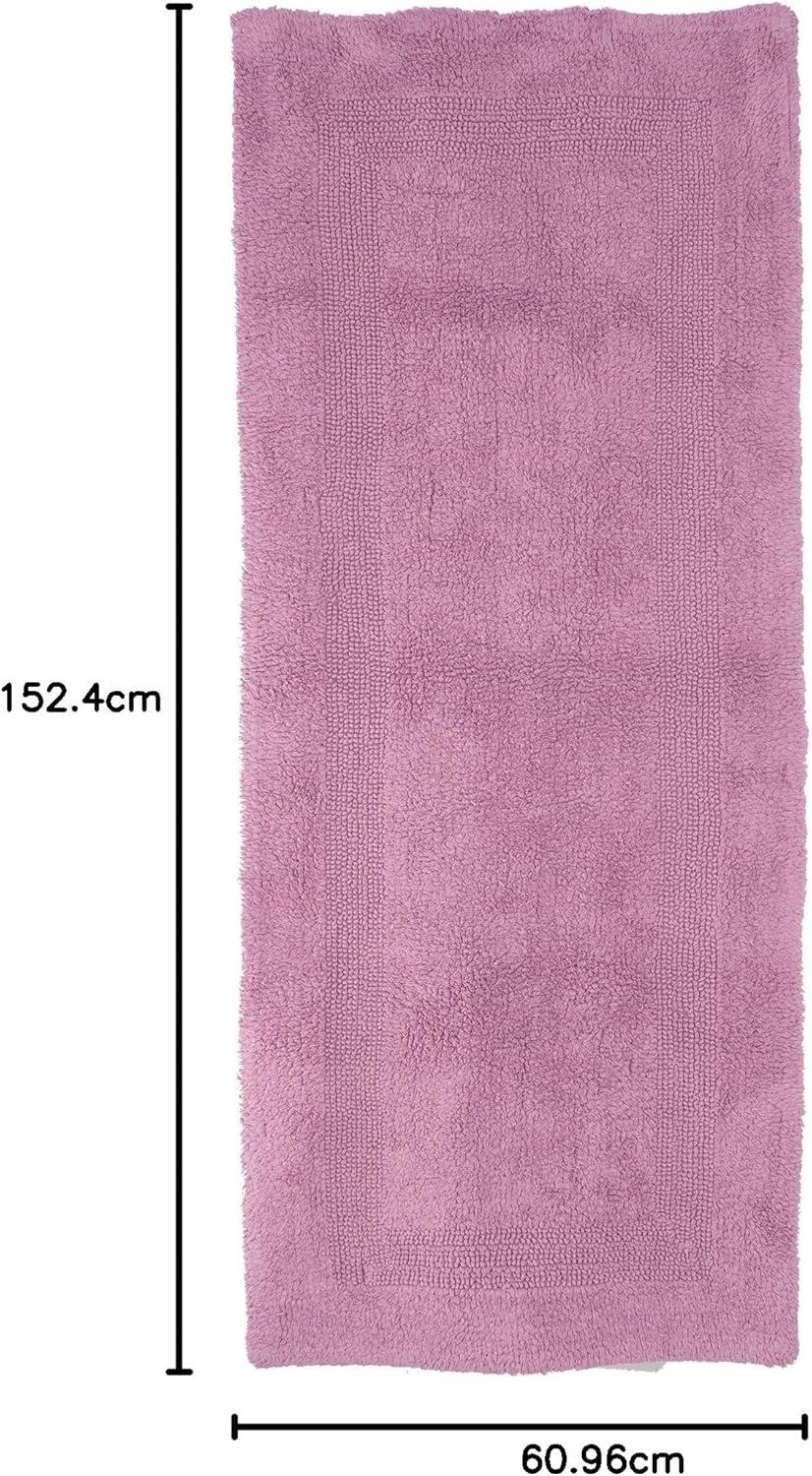 imageLavish Home Reversible Long Bath Mat 60x24Inch Plush Cotton Bathroom Runner Machine Washable Bath Mats for Bathroom Kitchen or Laundry Room BlueRose