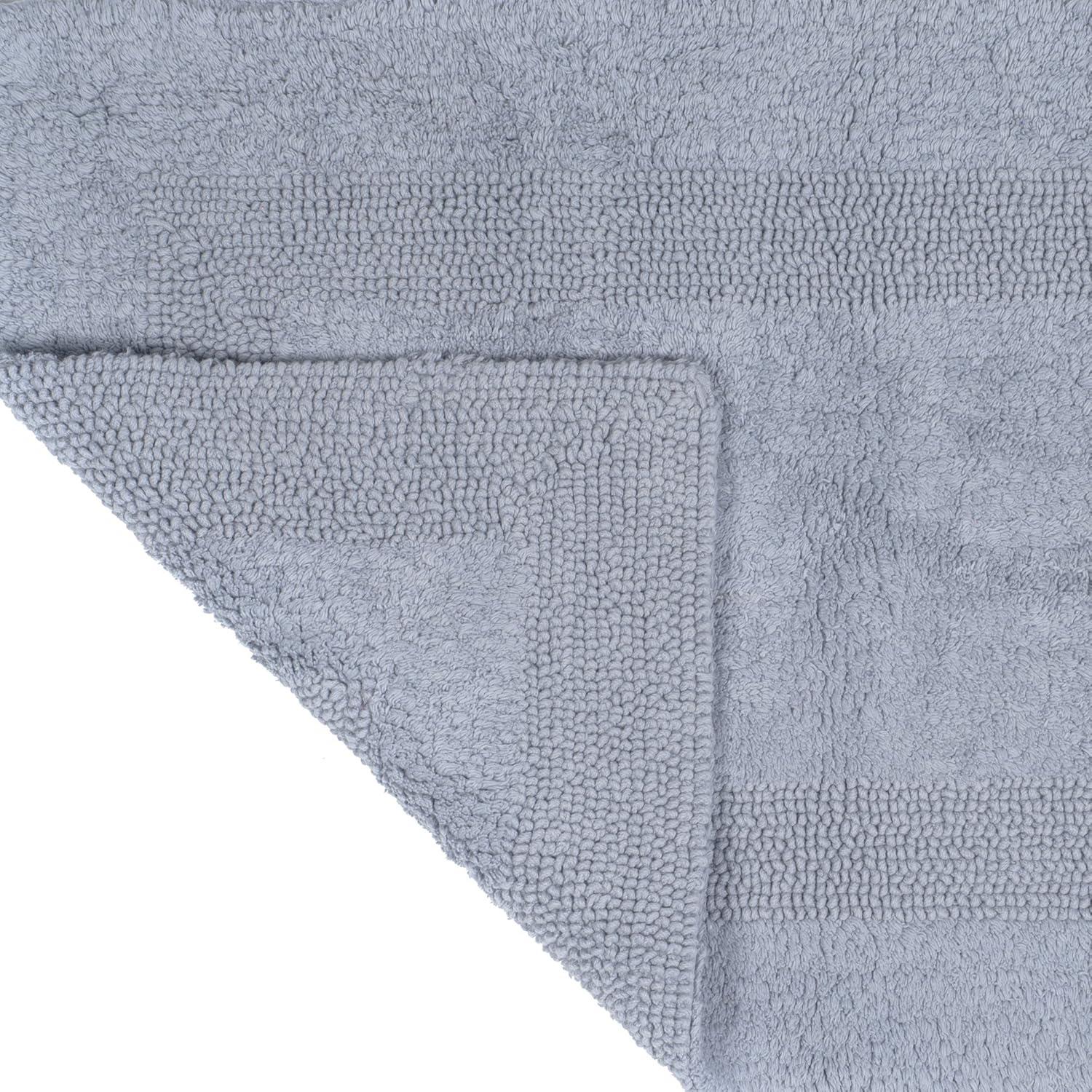 imageLavish Home Reversible Long Bath Mat 60x24Inch Plush Cotton Bathroom Runner Machine Washable Bath Mats for Bathroom Kitchen or Laundry Room BlueSilver