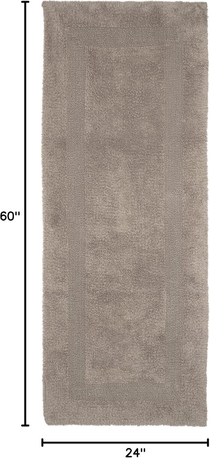 imageLavish Home Reversible Long Bath Mat 60x24Inch Plush Cotton Bathroom Runner Machine Washable Bath Mats for Bathroom Kitchen or Laundry Room BlueTaupe