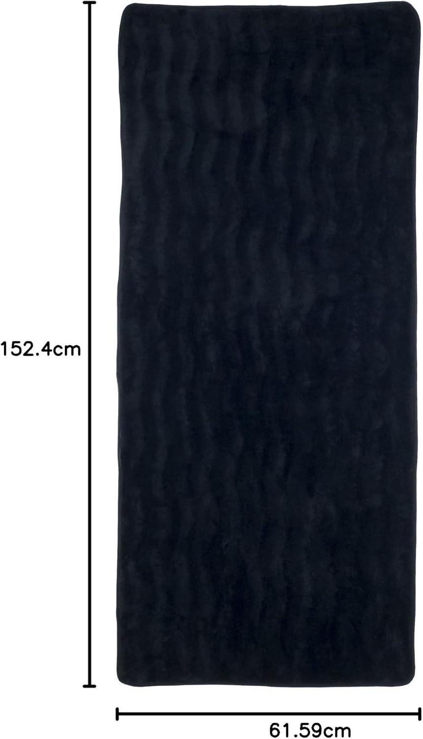imageMicrofiber Memory Foam Bathmat Oversized Padded Nonslip Accent Rug for Bathroom Kitchen Laundry Room Wave Pattern by Lavish Home ChocolateBlack