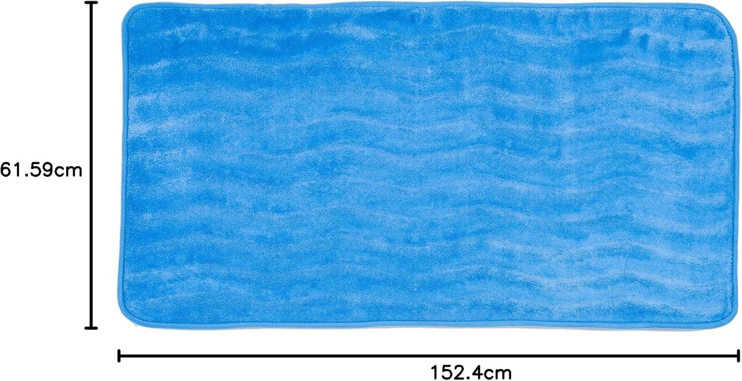 imageMicrofiber Memory Foam Bathmat Oversized Padded Nonslip Accent Rug for Bathroom Kitchen Laundry Room Wave Pattern by Lavish Home ChocolateBlue