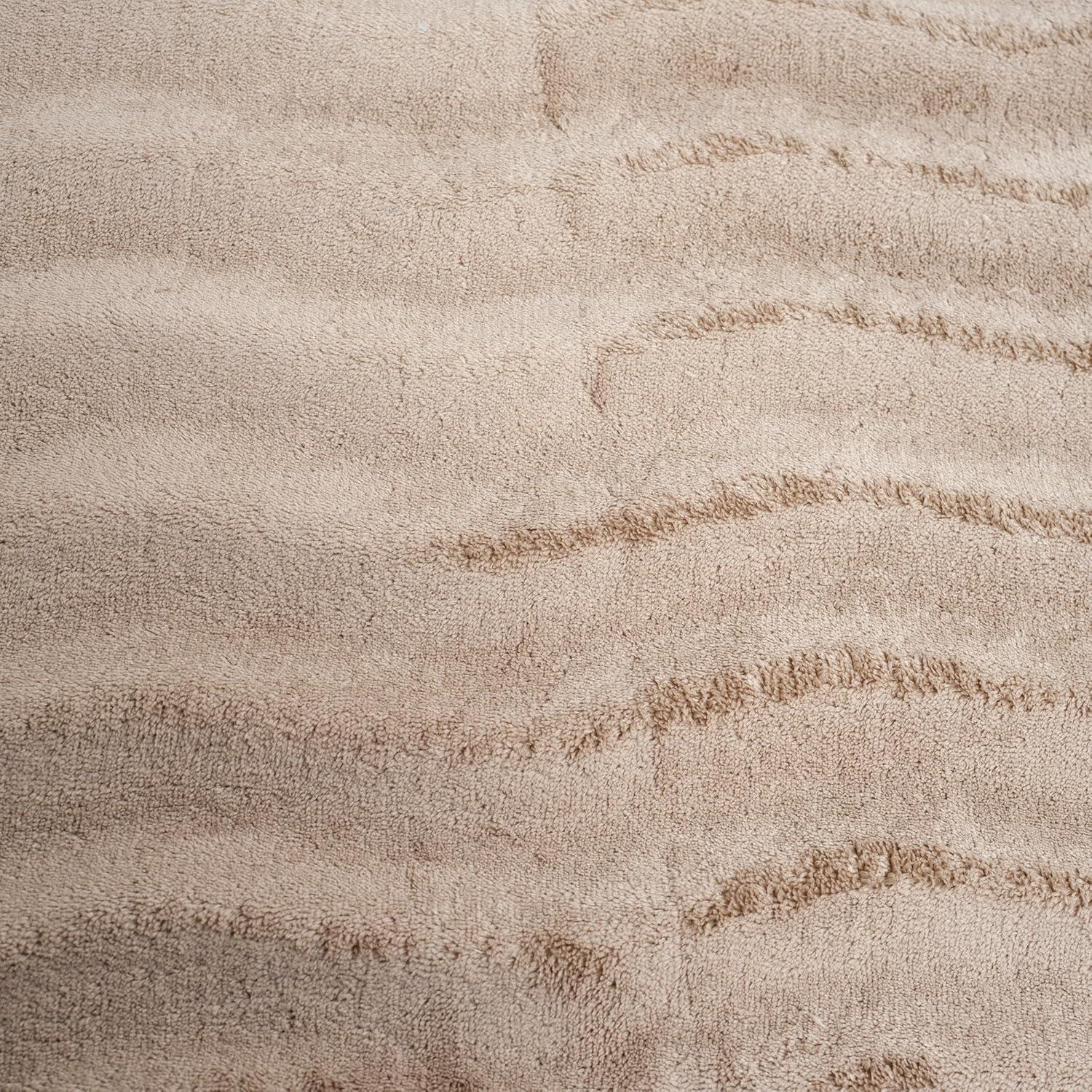 imageMicrofiber Memory Foam Bathmat Oversized Padded Nonslip Accent Rug for Bathroom Kitchen Laundry Room Wave Pattern by Lavish Home ChocolateMocha