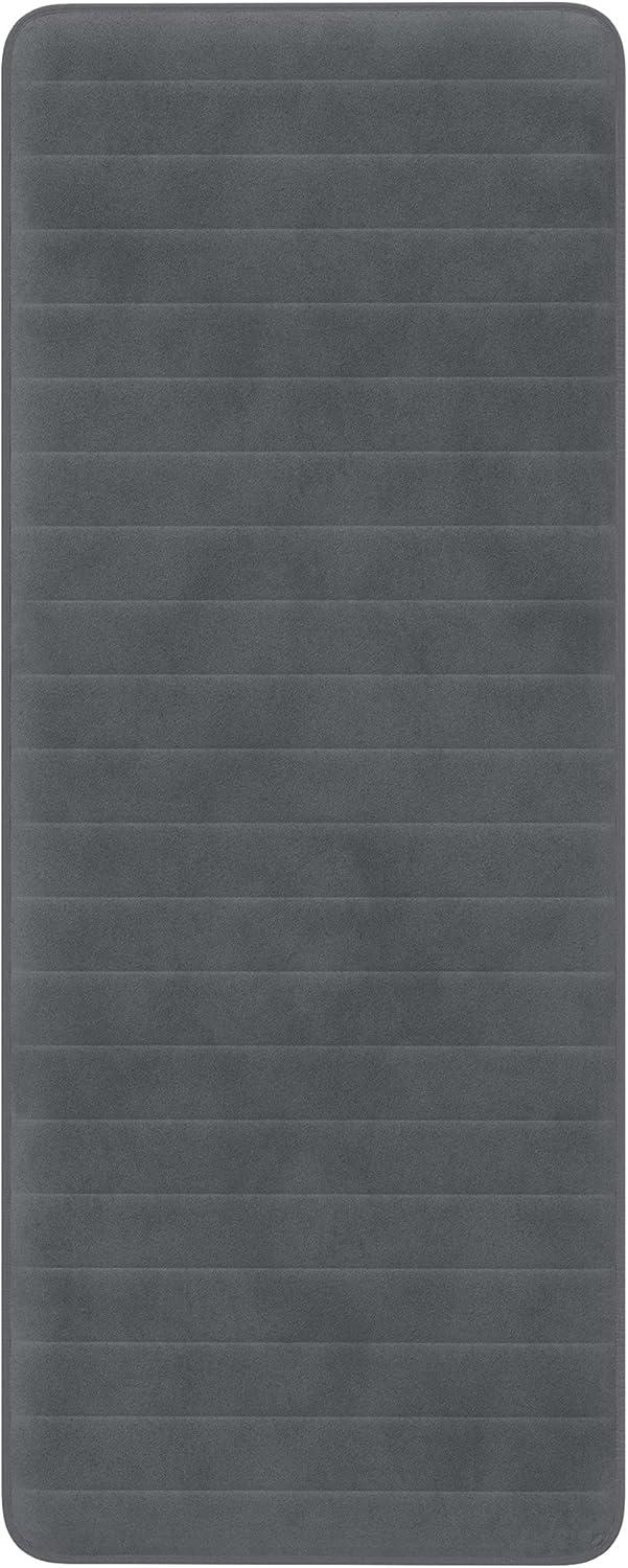 imageOversized Bathroom Rug Memory Foam Bath Mat in Gray Textured Stripes Extra Long NonSlip Absorbent Runner for Shower Tub or Kitchen by Lavish Home