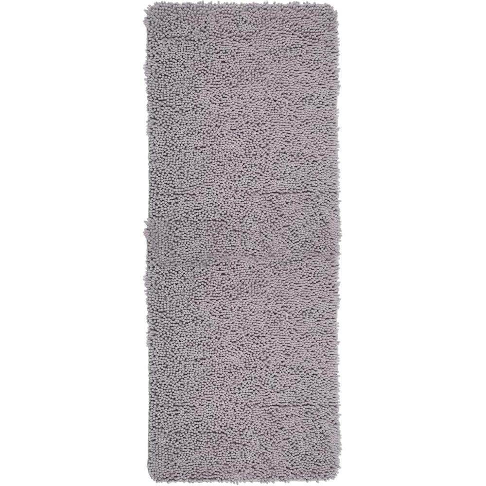 imageBath Mat 58x24Inch Bathroom Runner with NonSlip Backing Absorbent HighPile Chenille Memory Foam Bathroom Rug by Lavish Home WhiteGrey