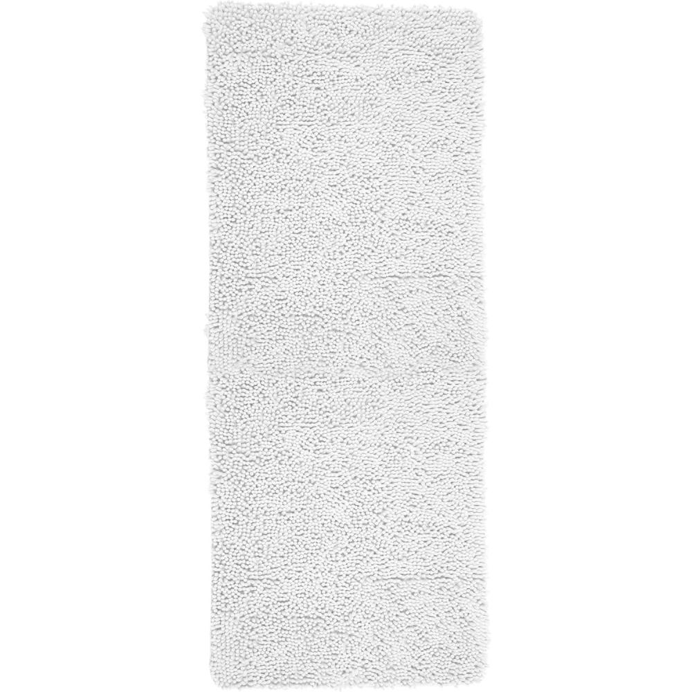 imageBath Mat 58x24Inch Bathroom Runner with NonSlip Backing Absorbent HighPile Chenille Memory Foam Bathroom Rug by Lavish Home WhiteWhite
