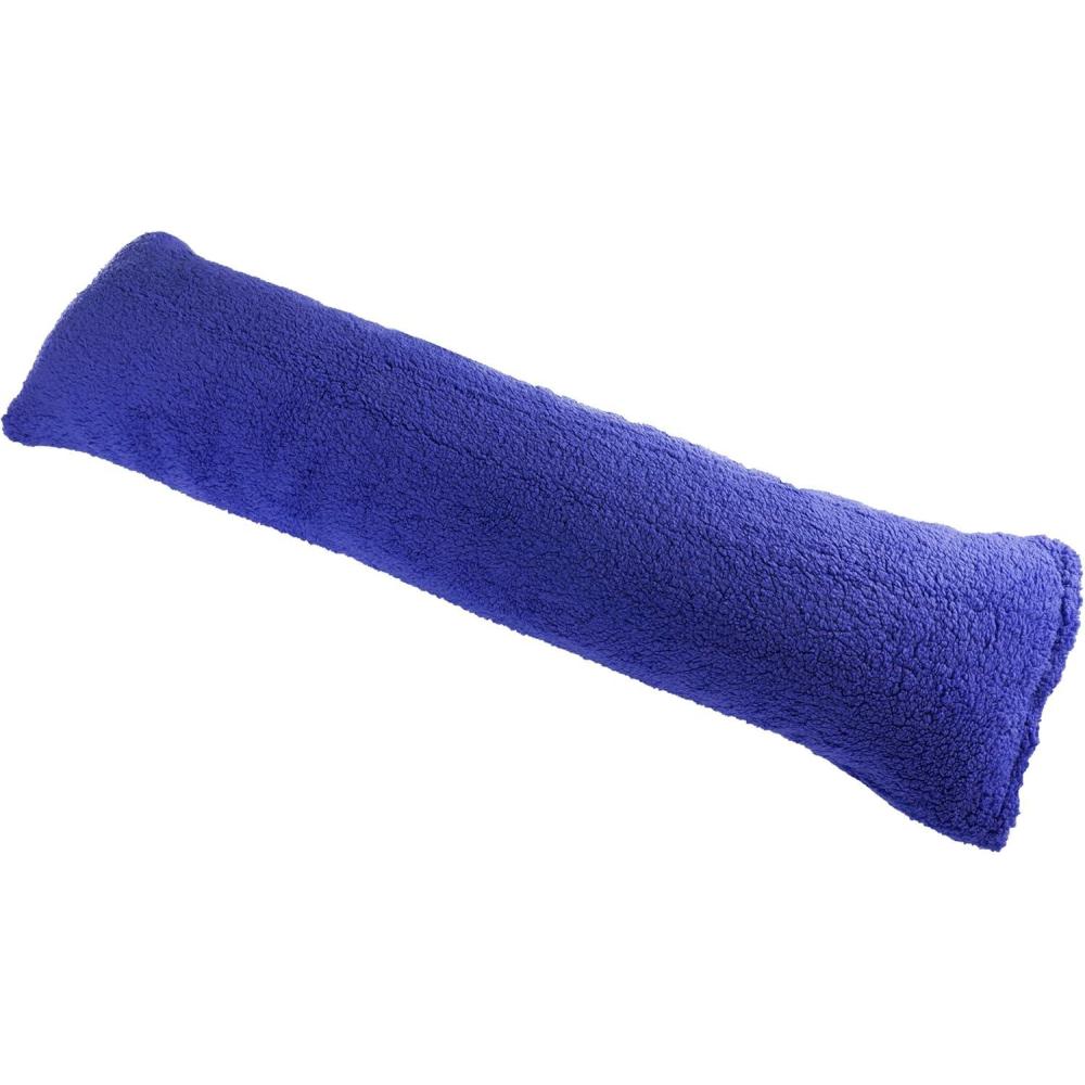 imageBody Pillow Cover Sherpa with side zipper by Lavish Home  18 x52 Blue