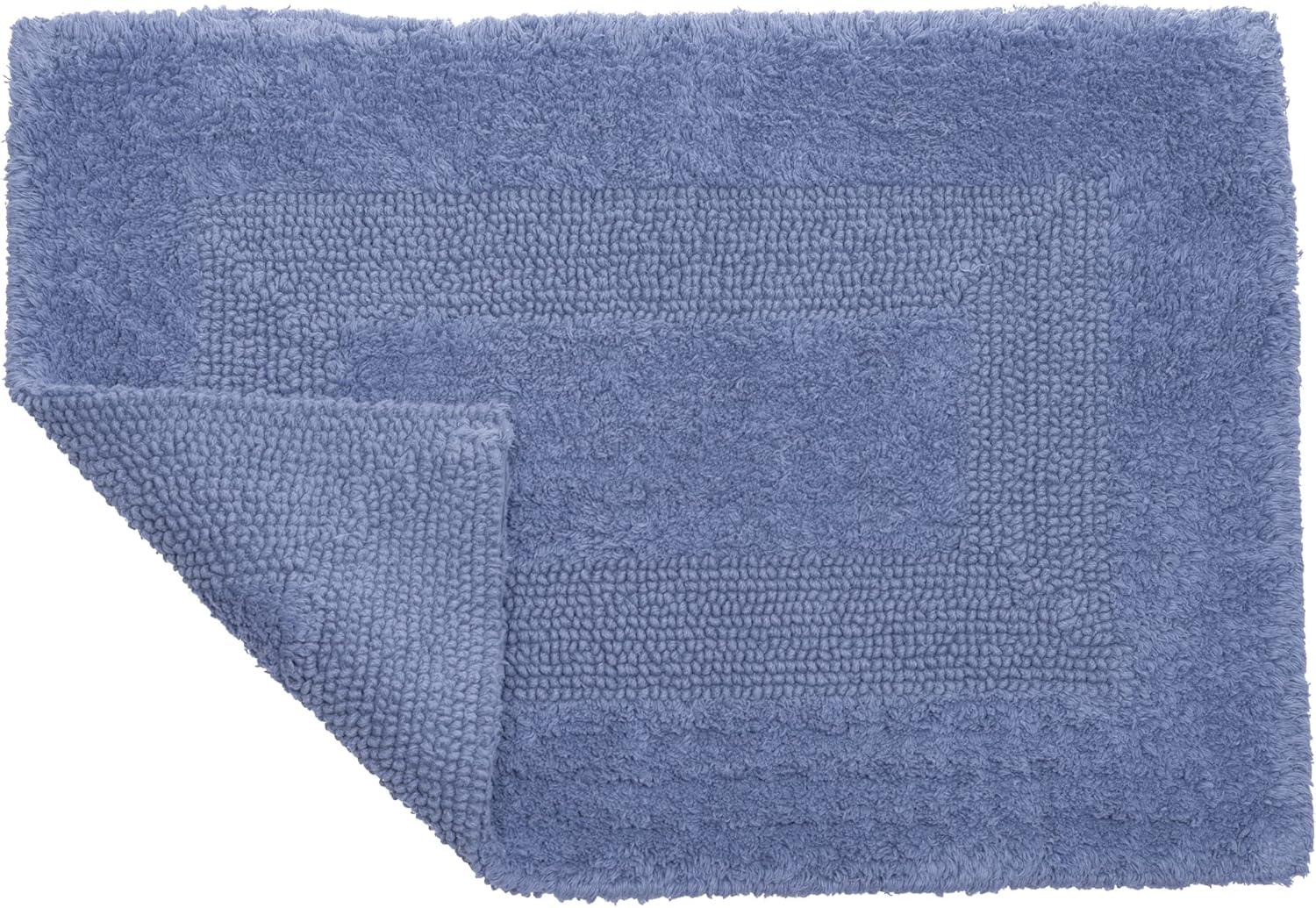 imagequotCotton Bath Mat Set 2 Piece 100 Percent Cotton Mats Reversible Soft Absorbent and Machine Washable Bathroom Rugs By Lavish Home Blue 35quotquotx22quotquotx05quotquotquot