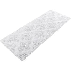 100% Cotton Bathroom Rug – 24×60-Inch Bathmat with Trellis Pattern and Non-Slip Base – Machine Washable Bathroom Rugs by Lavish Home (Black)(White)