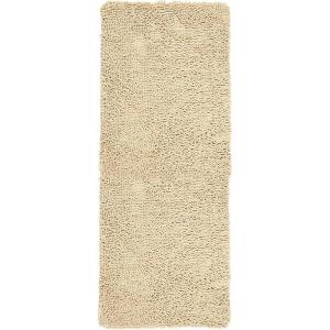 Bath Mat – 58×24-Inch Bathroom Runner with Non-Slip Backing – Absorbent High-Pile Chenille Memory Foam Bathroom Rug by Lavish Home (White)(Ivory)