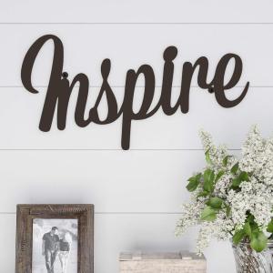 Believe Wall Decor – Decorative 3D Metal Cutout – Word Art Sign for Modern Rustic and Vintage Farmhouse Decor by Lavish Home (Distressed Brown)(Inspire)