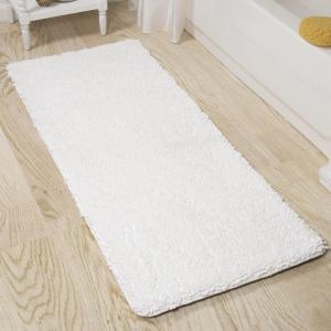 Lavish Home Memory Foam Shag Bath Mat (24×58), White